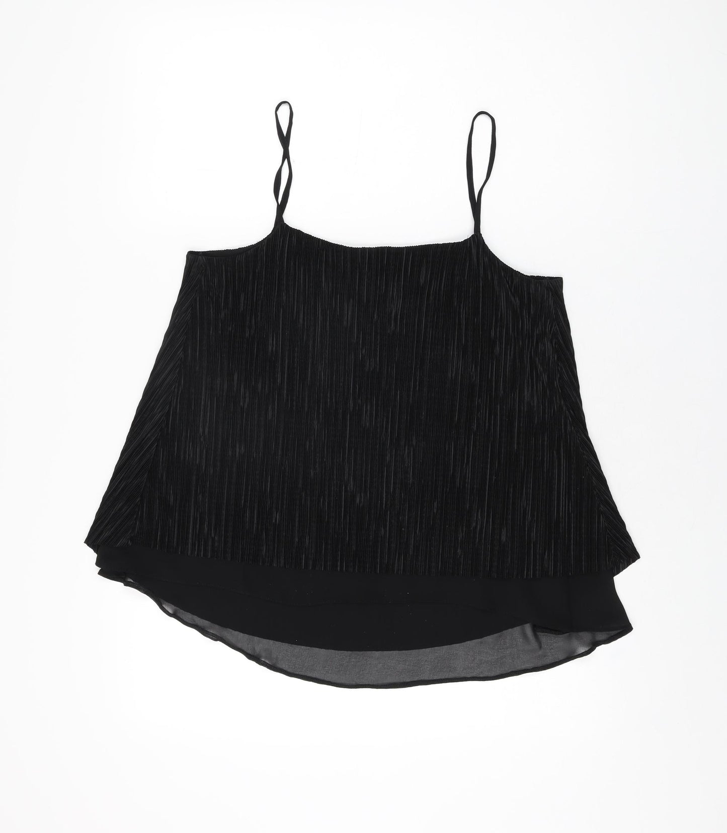 Red Herring Womens Black Viscose Camisole T-Shirt Size 12 Scoop Neck