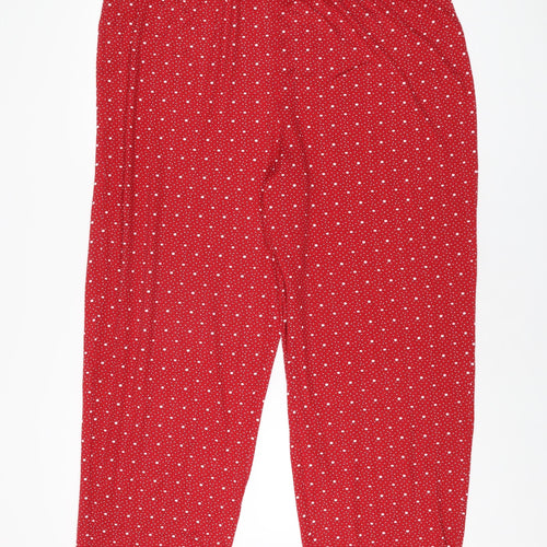 Charter Club Womens Red Polka Dot Polyester Top Pyjama Pants Size 2XL
