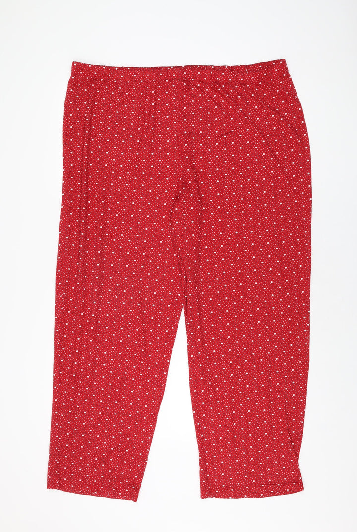 Charter Club Womens Red Polka Dot Polyester Top Pyjama Pants Size 2XL