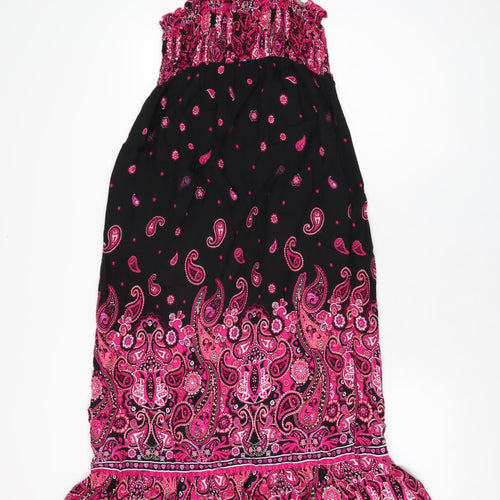 Miss Understood Womens Black Paisley Viscose Shift Size 12 Square Neck Pullover