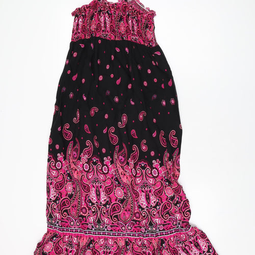 Miss Understood Womens Black Paisley Viscose Shift Size 12 Square Neck Pullover