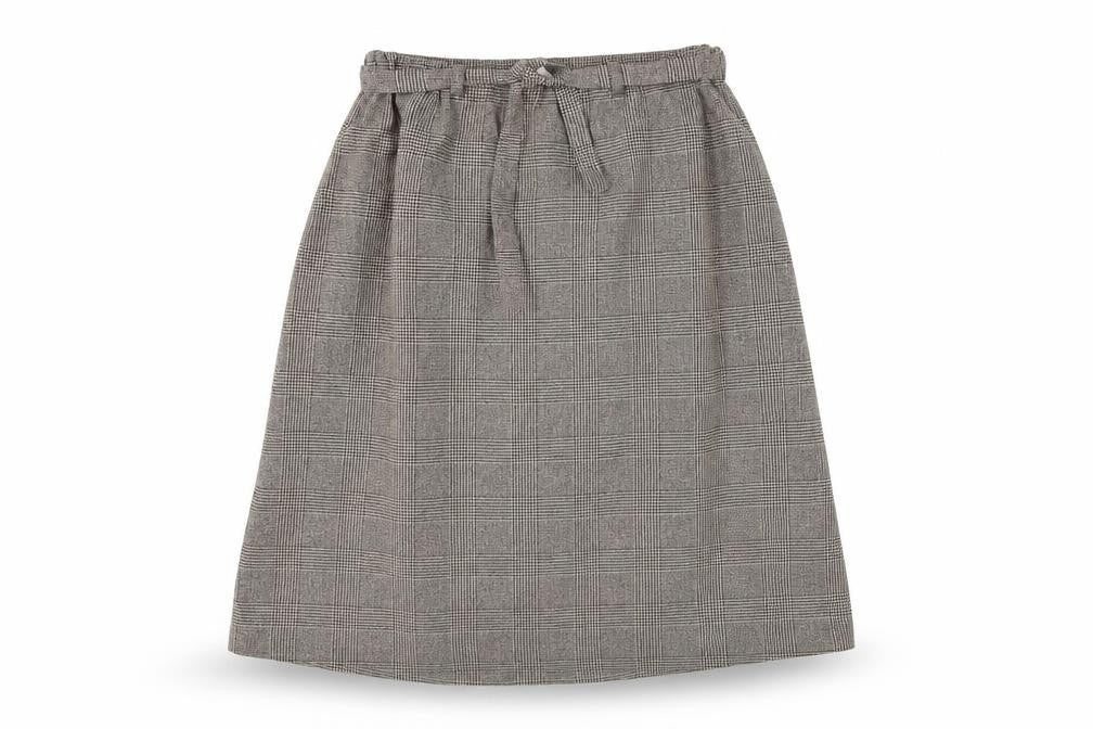 Angela Gore Womens Brown Plaid Polyester Swing Skirt Size 18 Tie