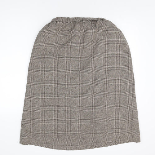 Angela Gore Womens Brown Plaid Polyester Swing Skirt Size 18 Tie