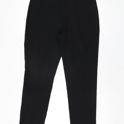 Marks and Spencer Womens Black Polyester Trousers Size 12 L27.5 in Regular Zip