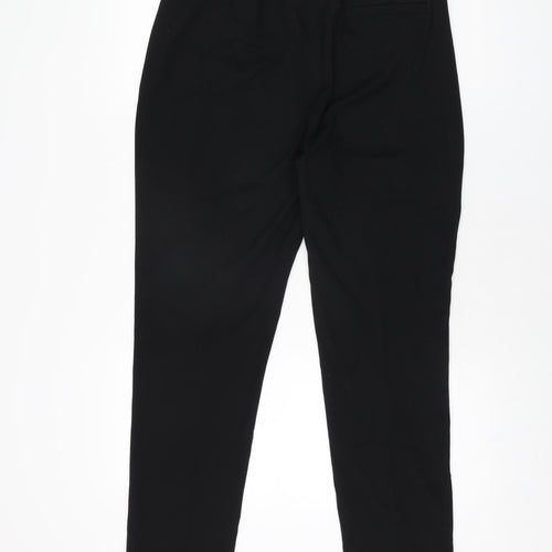 Marks and Spencer Womens Black Polyester Trousers Size 12 L27.5 in Regular Zip