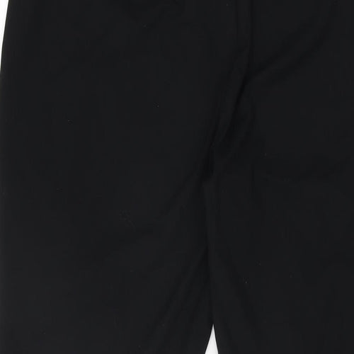 Marks and Spencer Womens Black Polyester Trousers Size 12 L27.5 in Regular Zip