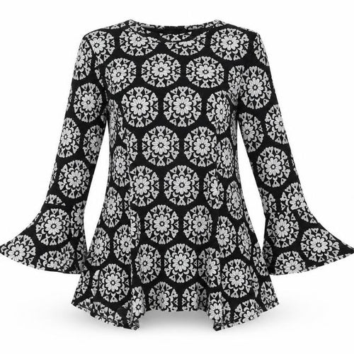 Izabel London Womens Black Floral Nylon Basic T-Shirt Size 10 Round Neck