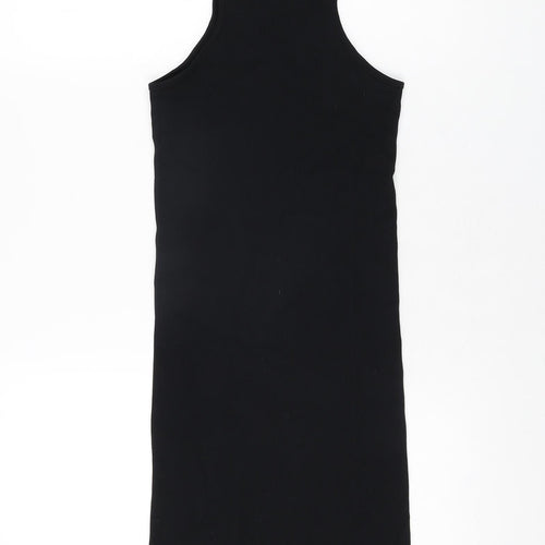 PRETTYLITTLETHING Womens Black Polyamide Mini Size S Round Neck Pullover