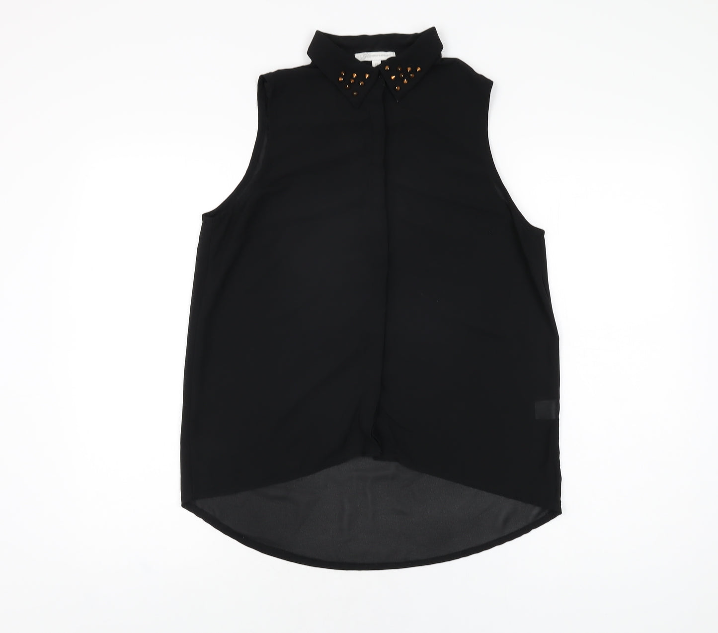 Glamorous Womens Black Polyester Basic Button-Up Size 12 Collared