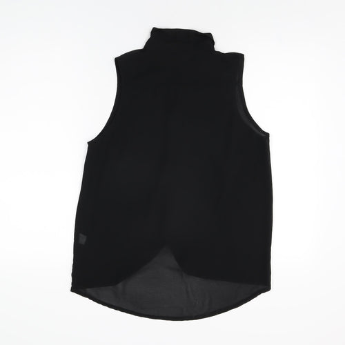 Glamorous Womens Black Polyester Basic Button-Up Size 12 Collared
