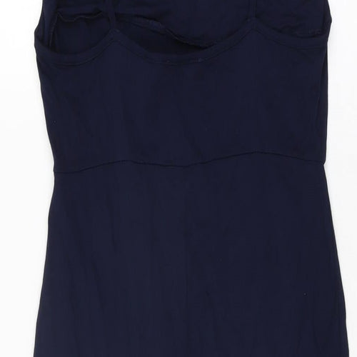 ASOS Womens Blue Viscose Bodycon Size 10 Cowl Neck Pullover