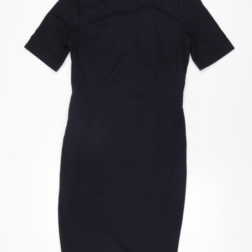 NEXT Womens Blue Polyester Bodycon Size 10 Round Neck Zip