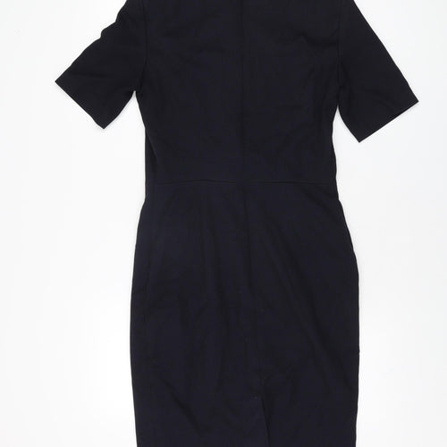 NEXT Womens Blue Polyester Bodycon Size 10 Round Neck Zip