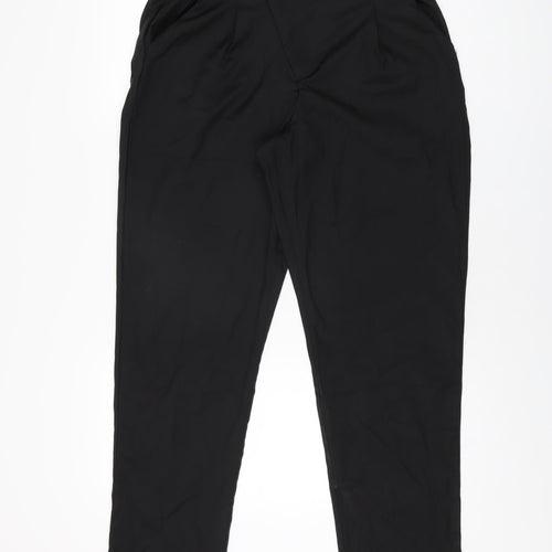 MissLook Womens Black Cotton Trousers Size L L30 in Regular Zip