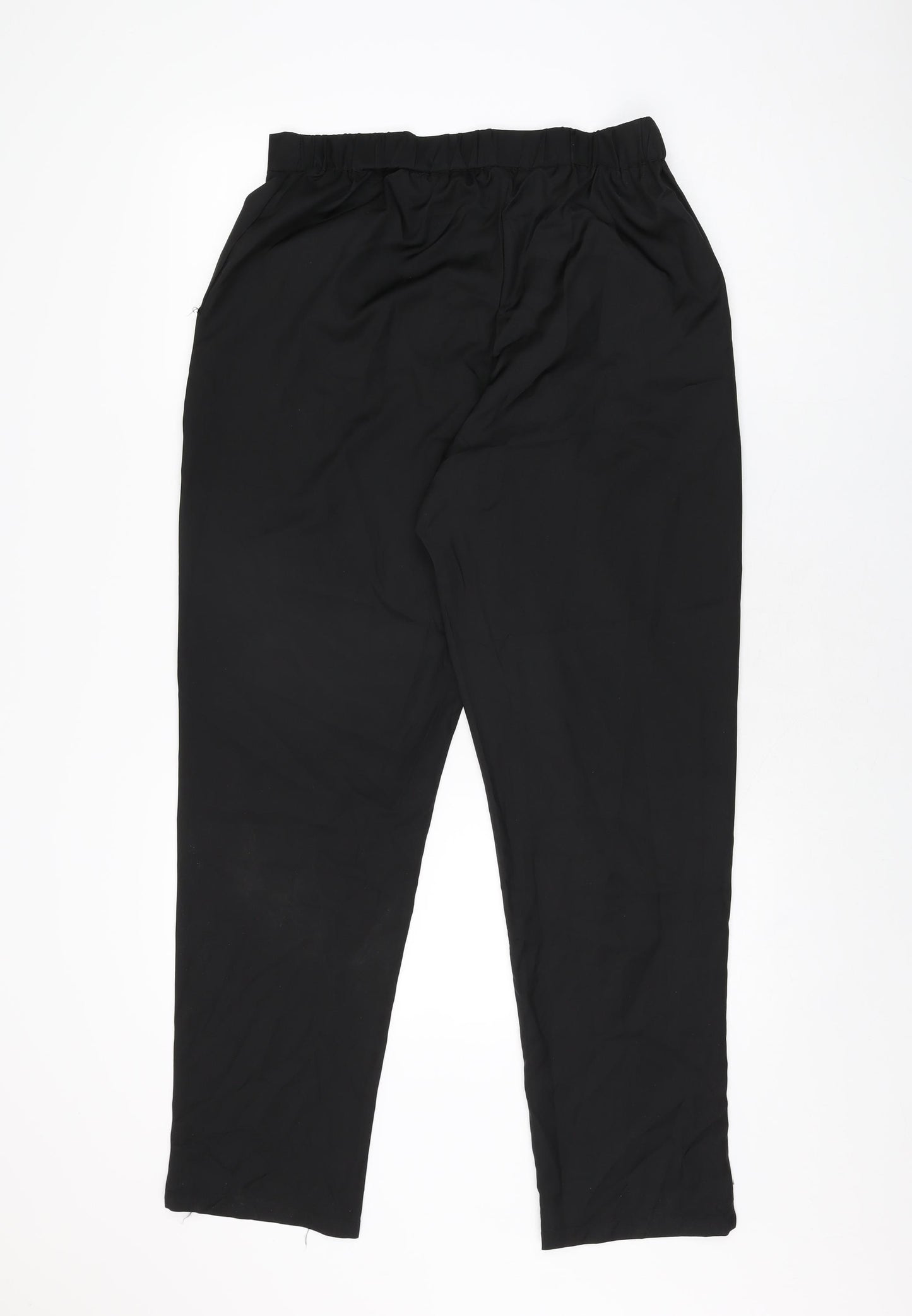 MissLook Womens Black Cotton Trousers Size L L30 in Regular Zip
