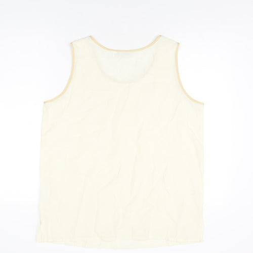 Gelco Womens Ivory Viscose Basic T-Shirt Size 14 Round Neck