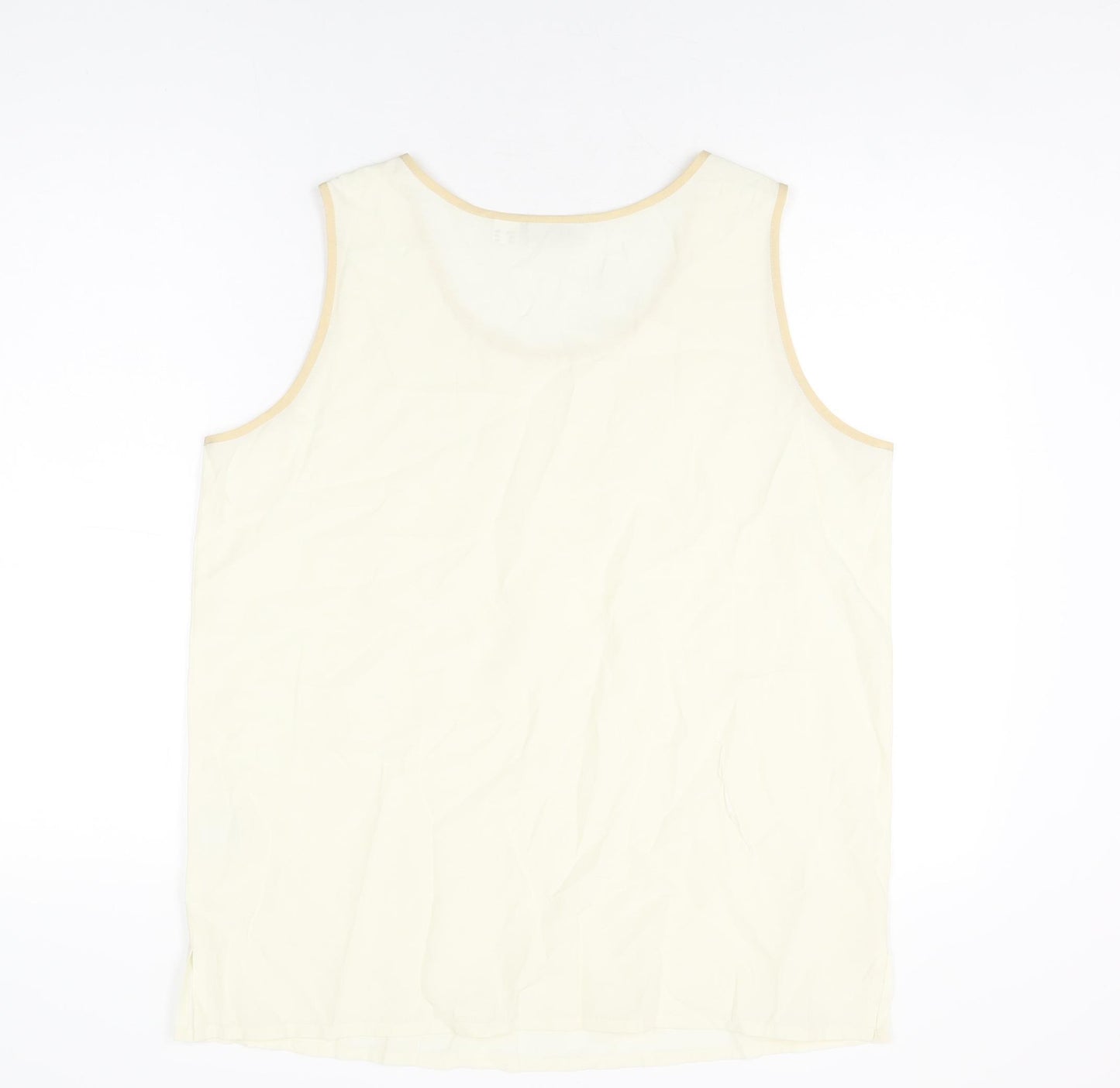 Gelco Womens Ivory Viscose Basic T-Shirt Size 14 Round Neck