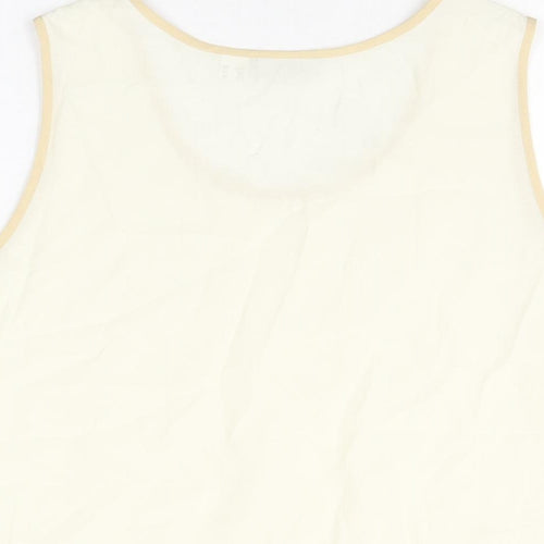 Gelco Womens Ivory Viscose Basic T-Shirt Size 14 Round Neck