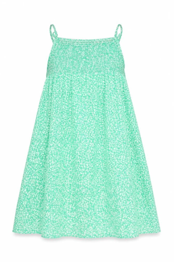 Front view of Zara women’s green floral viscose shift, size M, square neck pullover
