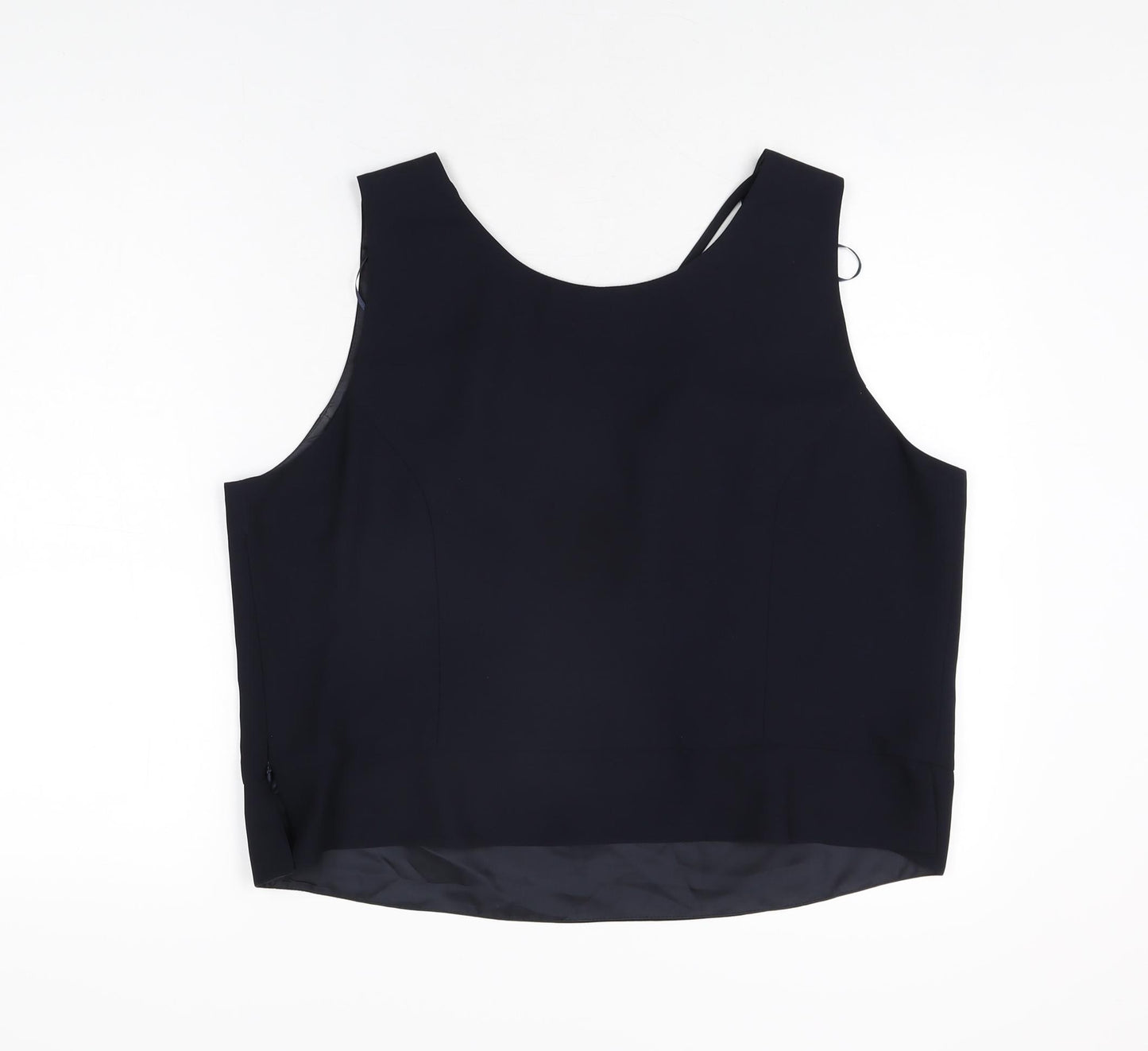 Roman Womens Blue Polyester Basic T-Shirt Size 20 V-Neck