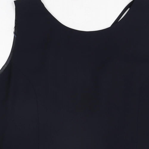Roman Womens Blue Polyester Basic T-Shirt Size 20 V-Neck