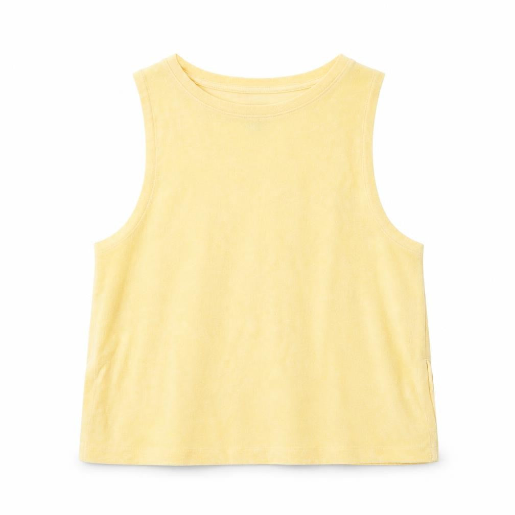 H&M Womens Yellow Polyester Basic T-Shirt Size S Round Neck