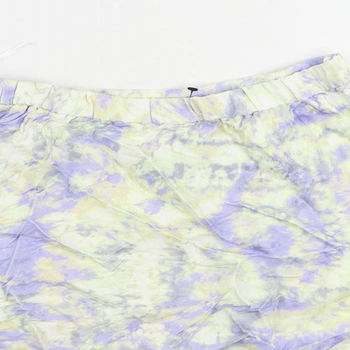 Zara Womens Multicoloured Viscose Mini Skirt Size XS - Elastic Waist Tie Dye