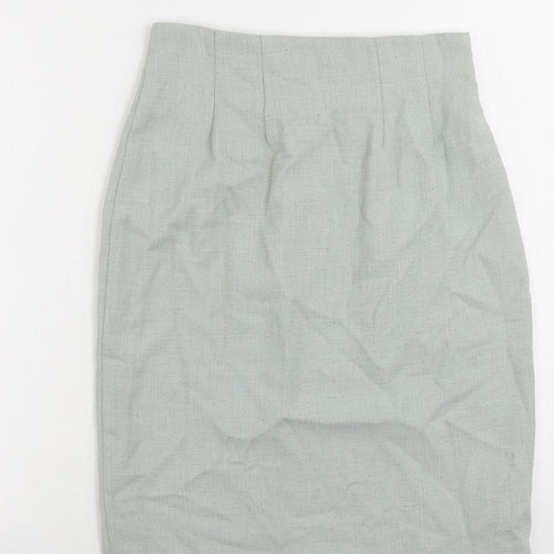 Atrium Womens Green Viscose Straight & Pencil Skirt Size 12 Zip