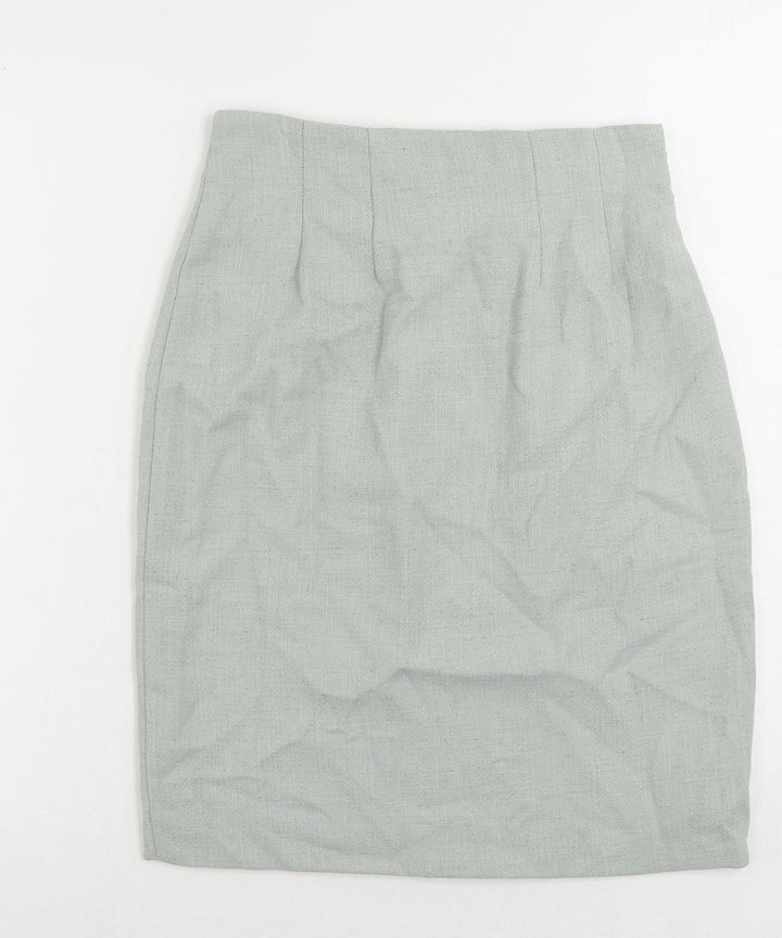 Atrium Womens Green Viscose Straight & Pencil Skirt Size 12 Zip