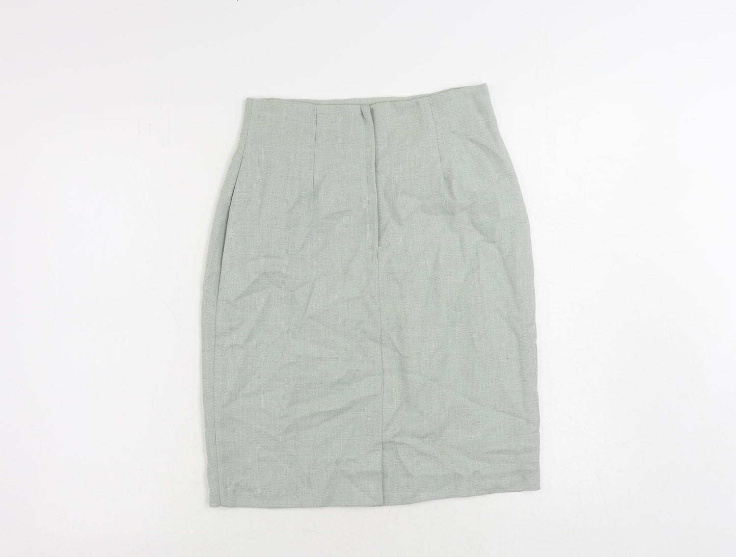 Atrium Womens Green Viscose Straight & Pencil Skirt Size 12 Zip