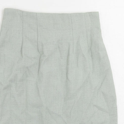 Atrium Womens Green Viscose Straight & Pencil Skirt Size 12 Zip