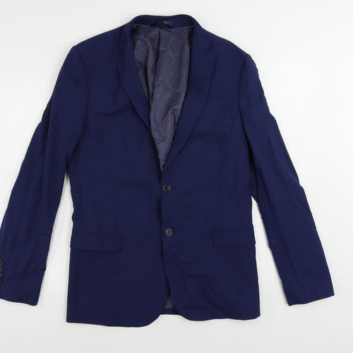 Marks and Spencer Mens Blue Wool Jacket Suit Jacket Size 40 Regular
