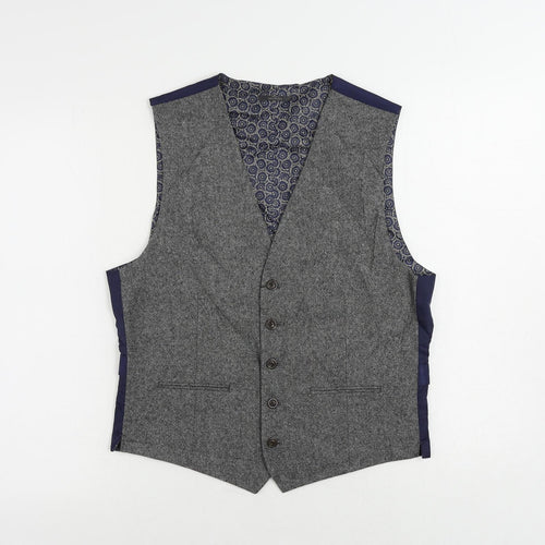 Marks and Spencer Mens Grey Wool Jacket Suit Waistcoat Size 36 Regular