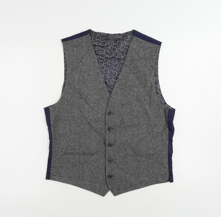 Marks and Spencer Mens Grey Wool Jacket Suit Waistcoat Size 36 Regular