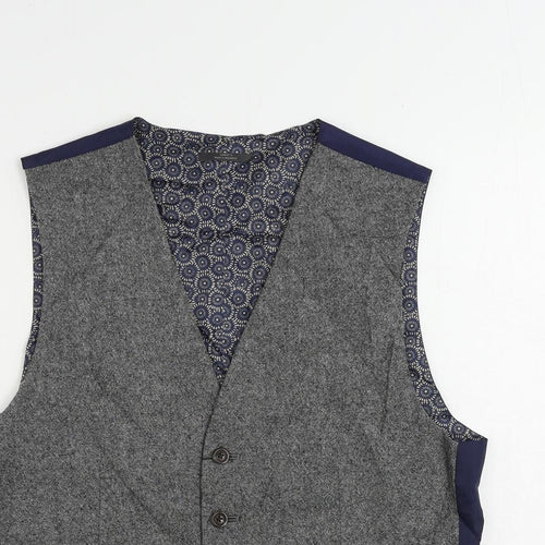 Marks and Spencer Mens Grey Wool Jacket Suit Waistcoat Size 36 Regular