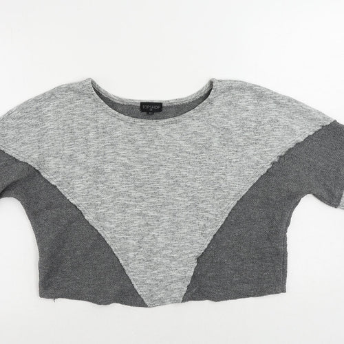 Topshop Womens Grey Cotton Pullover Sweatshirt Size S Pullover - Size S-M
