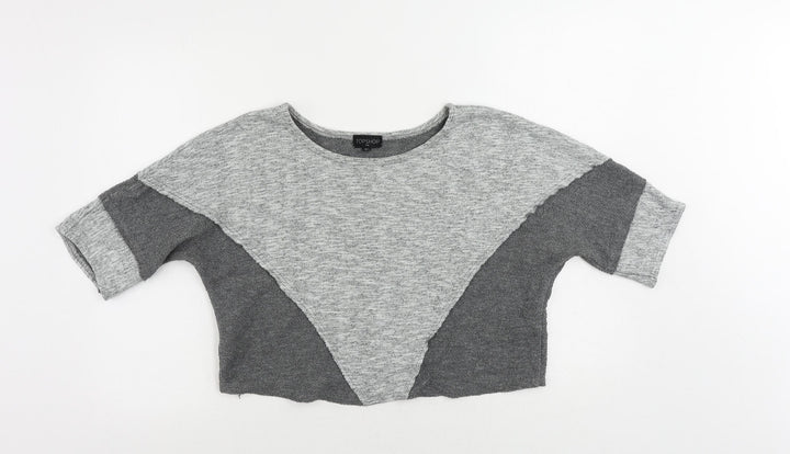 Topshop Womens Grey Cotton Pullover Sweatshirt Size S Pullover - Size S-M
