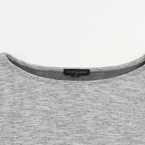 Topshop Womens Grey Cotton Pullover Sweatshirt Size S Pullover - Size S-M