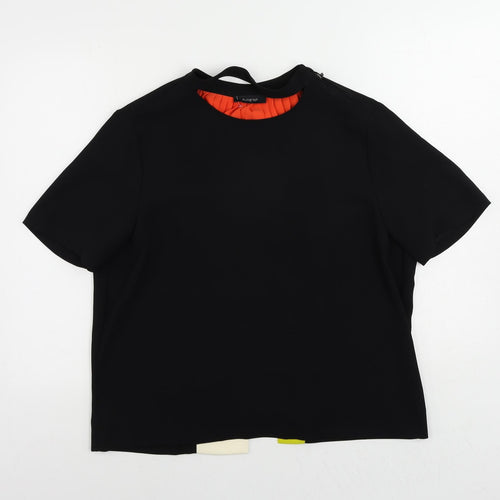 Autograph Womens Black Polyester Basic Blouse Size 14 Round Neck