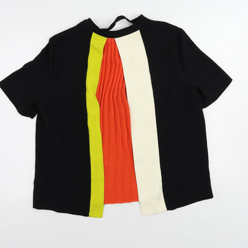 Autograph Womens Black Polyester Basic Blouse Size 14 Round Neck
