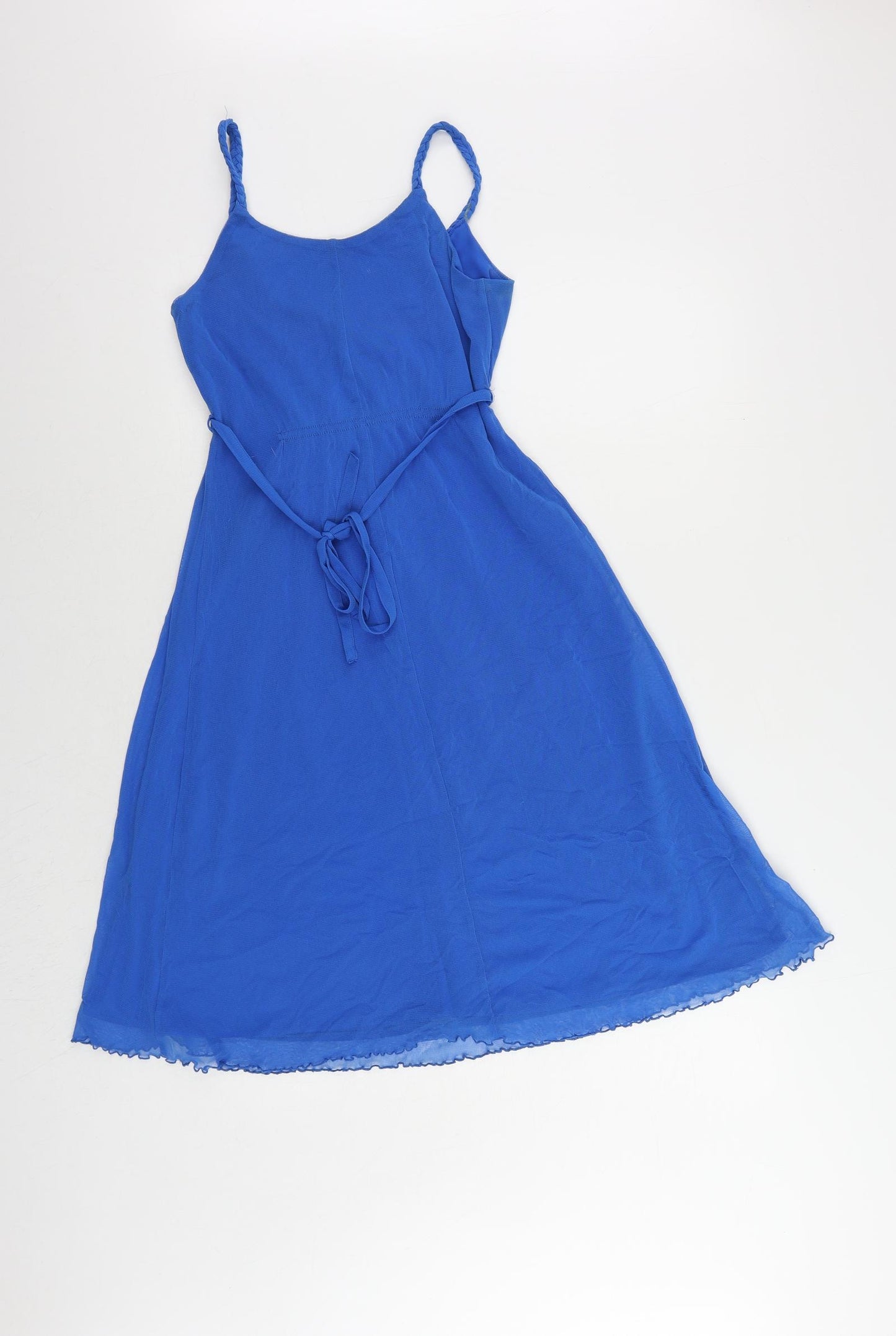 Wallis Womens Blue Nylon A-Line Size 8 Round Neck