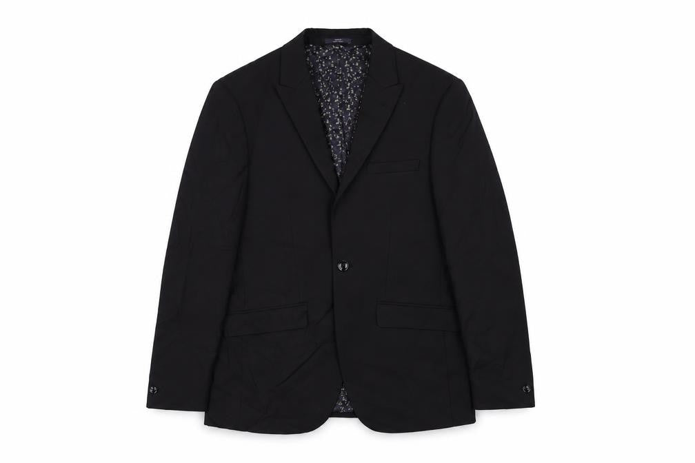 Front view of Marks & Spencer men’s purple polyester jacket suit jacket, size 34, regular