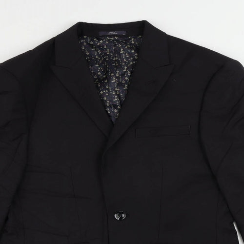 Marks and Spencer Mens Purple Polyester Jacket Suit Jacket Size 34 Regular