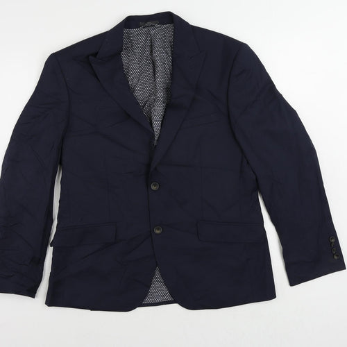 Marks and Spencer Mens Blue Polyester Jacket Suit Jacket Size 40 Regular