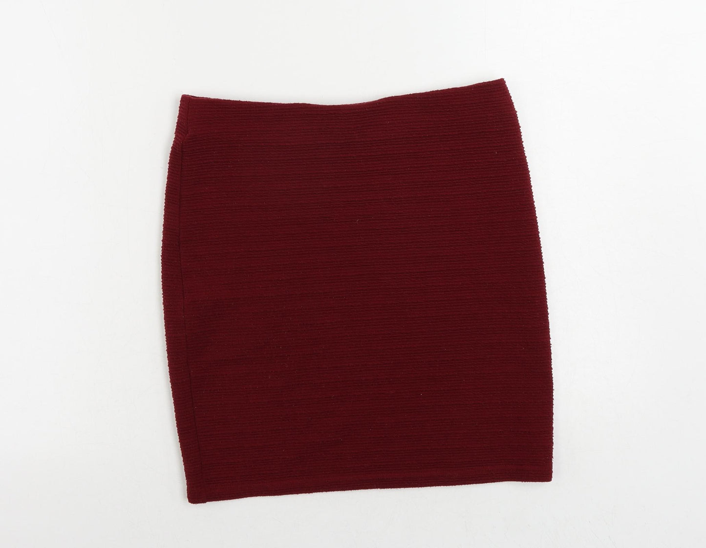 New Look Womens Red Polyester Mini Skirt Size 12 - Elastic Waist