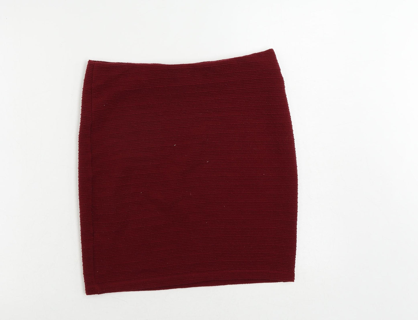 New Look Womens Red Polyester Mini Skirt Size 12 - Elastic Waist
