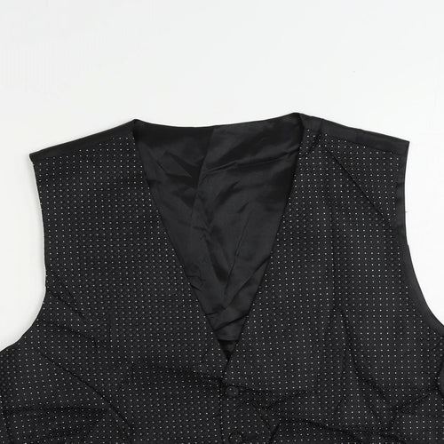 Marks and Spencer Mens Black Polka Dot Polyester Jacket Suit Trousers Size 42 Regular