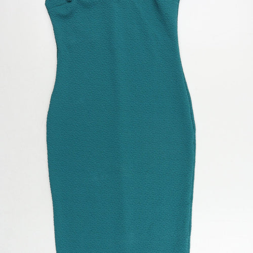 River Island Womens Green Polyester Pencil Dress Size 8 V-Neck Pullover
