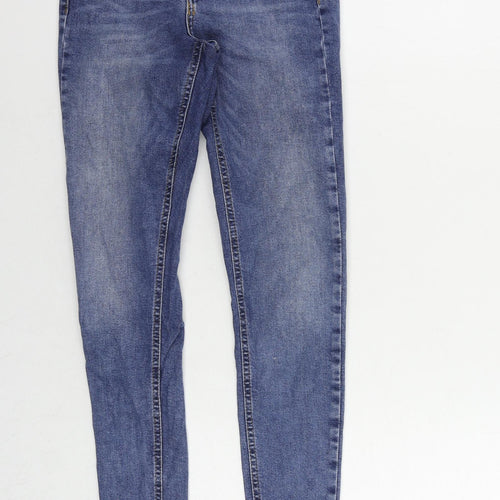 Topshop Womens Blue Cotton Skinny Jeans Size 25 in L32 in Regular Zip