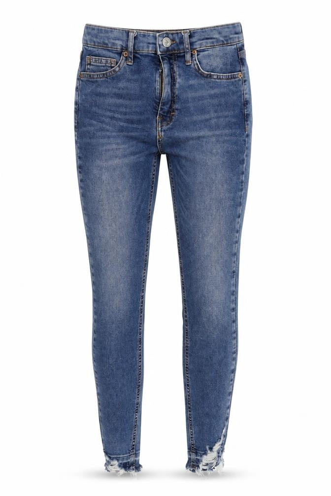 Topshop Womens Blue Cotton Skinny Jeans Size 25 in L32 in Regular Zip